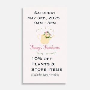 Event Ticket for Saturday, Garden Show May 3rd, 2025 (Adult) Available March 24th