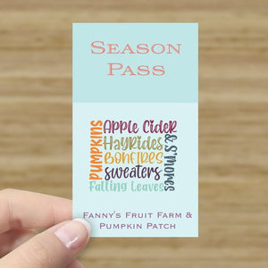 Pumpkin Patch Season Ticket