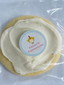 "Your Special Day Label"  Frosted Sugar Cookie (Pink, White or Blue)